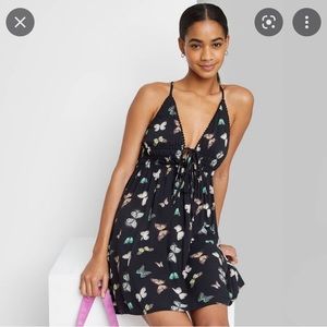 Wild Fable Butterfly Fit and Flare Dress with Open Cross back Adjustable Straps